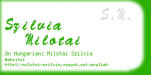 szilvia milotai business card